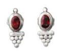 Garnet earrings, 'Grapes of Love' 1" L